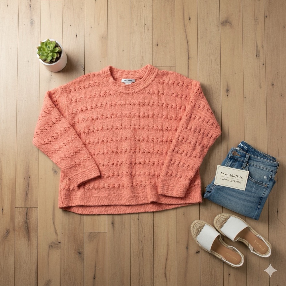Old Navy Women's Textured Coral Sweater